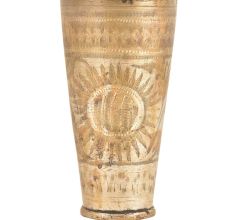 Big Sunflower Engraved With Border Punjabi Lassi Glass