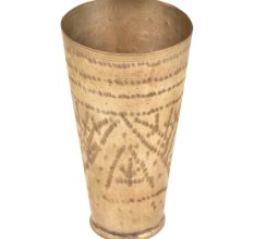 Old Vintage Brass Lassi Glass Home Decor Collectible