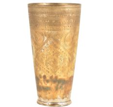 Rustic Old Brass Handmade Punjabi Lassi Glass