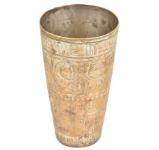 Hand Crafted Islamic Pattern Carved Brass Punjabi Lassi Glass