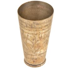 Old Faded Floral And Vines Design Brass North Indian Cup Or Glass