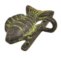 Brass Fish Wall Coat Hook With Patina