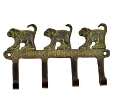 Vintage Retro Forest Monkey Solid Brass Animal Wall Hooks