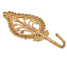 Brass Handmade Leafy Flower Design Wall Hook