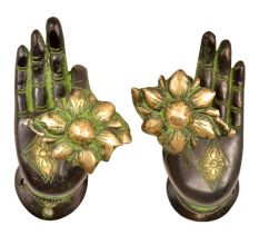 Brass Mudra Buddha Door Handle Pull (Set of 2 Piece)With Patina