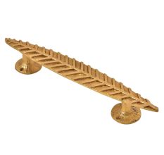 Handmade Brass Long Leaf Design Door Handle