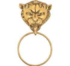 Brass Lion Head Towel Ring Bathroom Kitchen Hardware