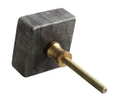 Grey Stone Square Gold Line Cabinet Knobs Online