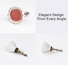 Pink Solid Gold Line Ceramic Dresser Knob Online