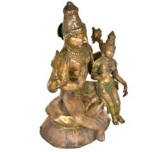Brass Laxmi Narsimha Statue With Laxmi On His Lap