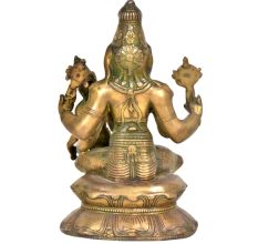 Brass Laxmi Narsimha Statue With Laxmi On His Lap