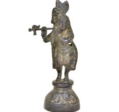Handmade Brass Gopal Statue Playing The Flute