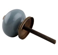 Solid Dark Grey Small Ceramic Cabinet Knob Online