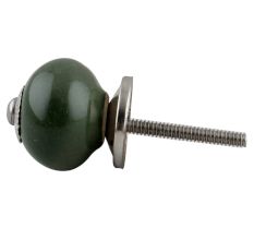 Solid Dark Olive Green Small Ceramic Cabinet Knob Online