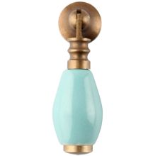 Solid Sea Green Drop Ceramic Dresser Knobs