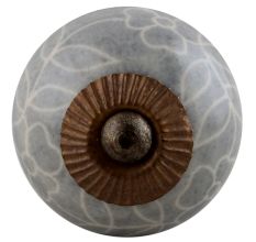 Light Grey Leaf Flower Knob
