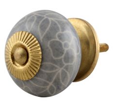 Light Grey Leaf Flower Knob