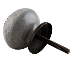 Light Grey Leaf Flower Knob