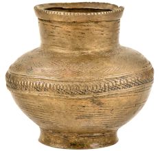 Bronze Tribal Engraved Water storage Pot
