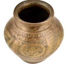 Radha Krishna Engraved Leaves Holy  Water Pot