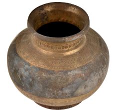 Old Vintage Style Hand Carved Unique Brass Holy Water Pot
