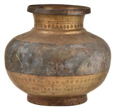 Old Vintage Style Hand Carved Unique Brass Holy Water Pot