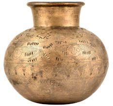 Hand Engraved Brass Decorative Metal water Pot