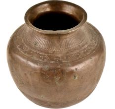 Plain Looking Handmade Brass Water Storage Pot
