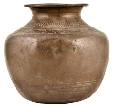 Plain Looking Handmade Brass Water Storage Pot