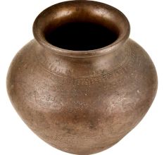 Brass Bird And Geometric Design Pattern Engraving Pot