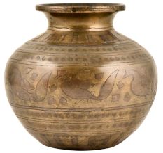 Indian Mughal Style Brass Water Pot  (Lota)