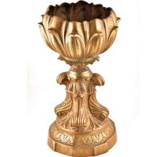Brass vintage Floral Planter On Pedestal