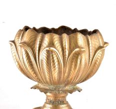 Brass vintage Floral Planter On Pedestal