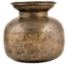 Handcrafted Brass Water Vessel With A wide Mouth