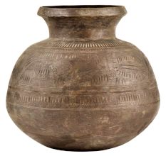 Hand Crafted Brass Water Pot With Tribal Style Engraving