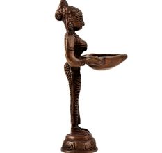 Brass Welcome Lady Holding A Lamp