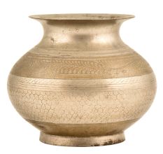 Hand Crafted Brass Lota with Pattern Engraving