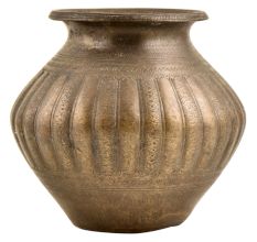 Detailed Engraving On Handmade Brass Water Pot