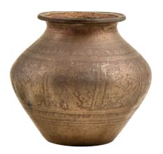 Ceremonial Carved  Brass Pot for Hindu Ceremonies