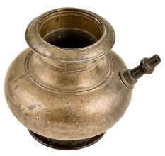 Brass  Bulbous Form Holy Water Pot With Spout