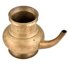 Brass  Handmade Kindi Water Pot With A Curved Spout