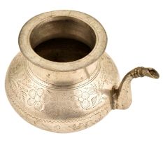 Brass Engraved Floral Design  Bulbous Form Water Pot With Spout