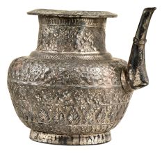 Embossed Floral Design Water Pot With  Spout