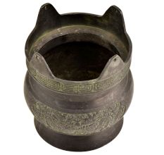 Bronze Tribal Engraved Hanging Pot