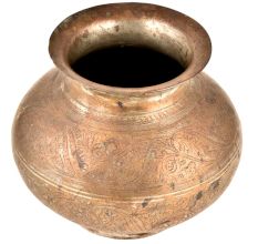 Floral And Leafy Handmade Pattern Engraved Brass Water Pot