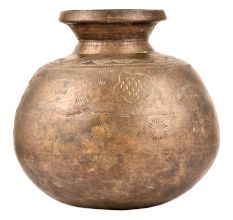 Unique Hand Made Brass Rustic Tribal Water Storage Pot