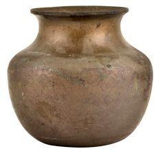 Simple  Hand Made Brass Rustic Tribal Water Storage Pot