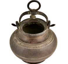 Traditional Brass Pot With Black Brass Handle And Hanging Yolk