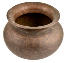 Unique Brass Tribal Style Bronze Pot With Incised Concentric Rings