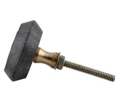 Grey Electrum Plate Round Stone Cabinet Knobs